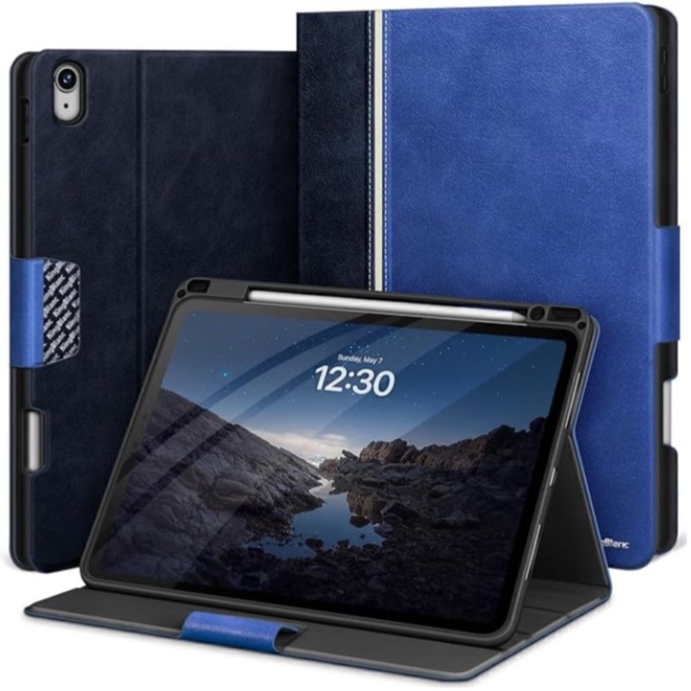 KingBlanc Case for iPad Air 13-inch Case Vegan Leather, Blue, NWT